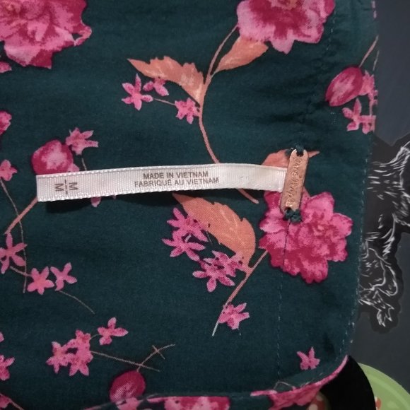 Free People Teal Floral Tunic Dress - Picture 3 of 4